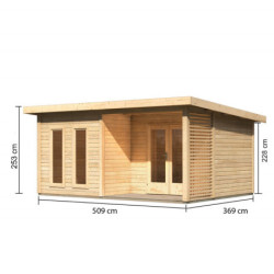 Abri de jardin 18,78m² Radeburg 5 en bois brut 40mm - Karibu