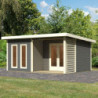 Abri de jardin 18,78m² Radeburg 5 en bois gris 40mm - Karibu