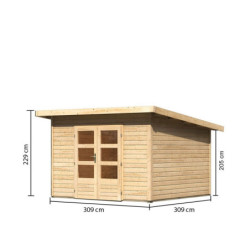 Abri de jardin 9,55m² Notheim 3 en bois brut 40mm - WoodFeeling