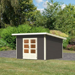 Abri de jardin 9,55m² Notheim 3 en bois gris 40mm - WoodFeeling