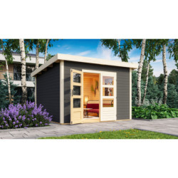 Abri de jardin 9,55m² Notheim 3 en bois gris 40mm - WoodFeeling