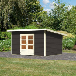 Abri de jardin 11,40m² Notheim 4 en bois gris 40mm - WoodFeeling