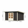 Abri de jardin 11,40m² Notheim 4 en bois gris 40mm - WoodFeeling