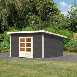 Abri de jardin 13,60m² Notheim 5 en bois gris 40mm - WoodFeeling