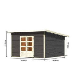 Abri de jardin 13,60m² Notheim 5 en bois gris 40mm - WoodFeeling