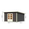 Abri de jardin 13,60m² Notheim 5 en bois gris 40mm - WoodFeeling