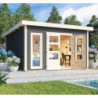 Abri de jardin 13,60m² Notheim 5 en bois gris 40mm - WoodFeeling
