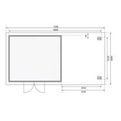 Abri 13,60m² Notheim 5 en bois brut 40mm et appentis WoodFeeling
