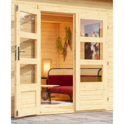 Abri 13,60m² Notheim 5 en bois brut 40mm et appentis WoodFeeling