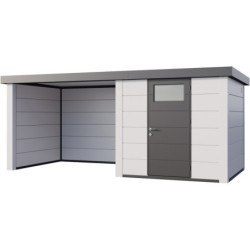Abri en acier blanc 12,5m² avec extension Telluria Eleganto