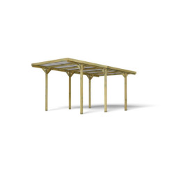 Carport en bois autoclave - 15,6m² - toit en PVC - Jean - Gorest Style