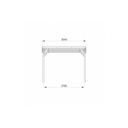 Carport en bois autoclave - 15,6m² - toit en PVC - Jean - Gorest Style