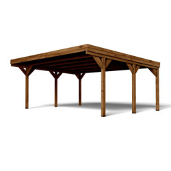 Carport double 30,7m² en bois traité autoclave Victor - Forest Style