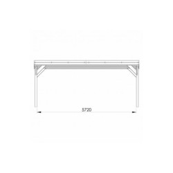 Carport double 30,7m² en bois traité autoclave Victor - Forest Style