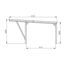 Carport en bois PEFC autoclave vert - 1 voiture 16,5m² - Victor Modern