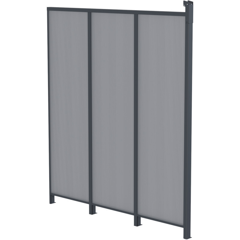 Paroi latérale PC 4mm pour pergola adossée anthracite 2,5m X-metal