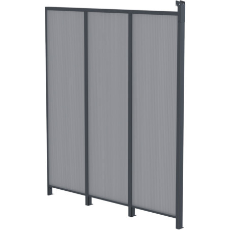 Paroi latérale PC 4mm pour pergola adossée anthracite 2,5m X-metal