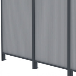 Paroi latérale PC 4mm pour pergola adossée anthracite 2,5m X-metal