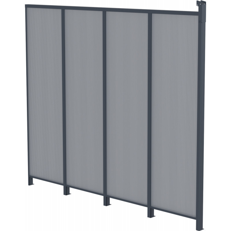 Paroi latérale PC 4mm pour pergola adossée anthracite 3m X-metal
