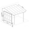 Paroi latérale pour pergola adossée blanc 2,5m X-metal