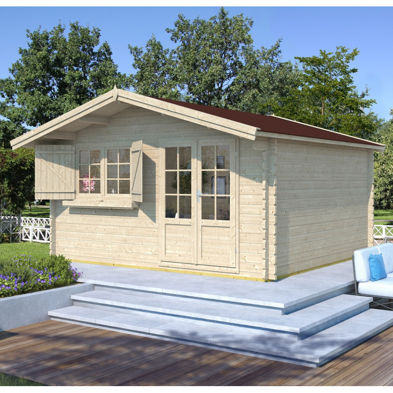 Abri de jardin Lilac en bois brut 44mm - Forest Style