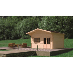 Abri de jardin en bois brut 44mm avec mezzanine Jasmin - Forest Style