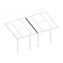 Kit de raccordement anthracite entre 2 pergolas adossées - toits de terrasse X-METAL