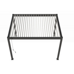 Pergola bioclimatique alu anthracite et lames blanches 3x4m Ombrea