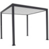 Pergola bioclimatique alu anthracite et lames blanches 3x4m Ombrea