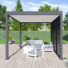 Pergola bioclimatique alu anthracite et lames blanches 3x4m Ombrea