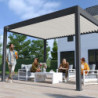 Pergola bioclimatique alu anthracite et lames blanches 3x4m Ombrea