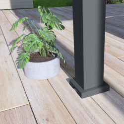 Pergola bioclimatique alu anthracite et lames blanches 3x4m Ombrea