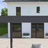 Pergola bioclimatique alu anthracite et lames blanches 3x4m Ombrea