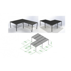 Pergola bioclimatique 32,63m² alu + toit avec lames ovales HABRITA