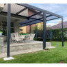 Pergola bioclimatique 32,63m² alu + toit avec lames ovales HABRITA