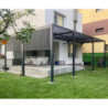 Pergola bioclimatique 32,63m² alu + toit avec lames ovales HABRITA