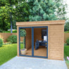 Bureau de jardin traité et teinté 8,88m² madriers 40mm - Gardy Shelter
