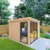 Bureau de jardin traité et teinté 8,88m² madriers 40mm - Gardy Shelter
