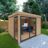 Bureau de jardin traité et teinté 8,88m² madriers 40mm - Gardy Shelter