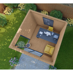 Bureau de jardin traité et teinté 8,88m² madriers 40mm - Gardy Shelter