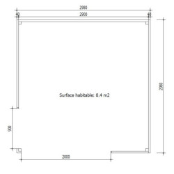Bureau de jardin traité et teinté 8,88m² madriers 40mm - Gardy Shelter