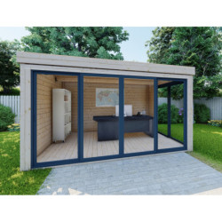 Bureau de jardin - madriers 40mm - surface 11,8m² - Gardy Shelter