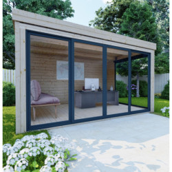 Bureau de jardin - madriers 40mm - surface 11,8m² - Gardy Shelter