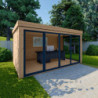 Bureau de jardin traité 11,8m² - madriers 40mm - Gardy Shelter