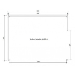 Bureau de jardin traité 11,8m² - madriers 40mm - Gardy Shelter