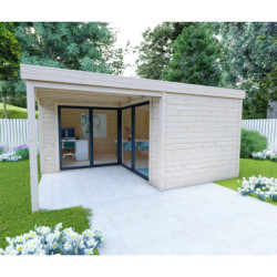 Bureau de jardin - madriers 40mm - surface 18,6m² - Gardy Shelter