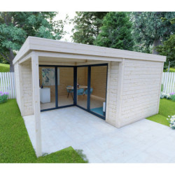 Bureau de jardin - madriers 40mm - surface 18,6m² - Gardy Shelter