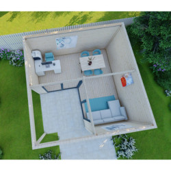 Bureau de jardin - madriers 40mm - surface 18,6m² - Gardy Shelter