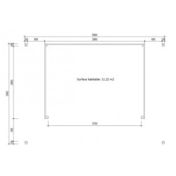 Bureau de jardin - madriers 40mm - surface 16,5m² - Gardy Shelter