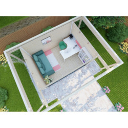 Bureau de jardin - madriers 40mm - surface 16,5m² - Gardy Shelter